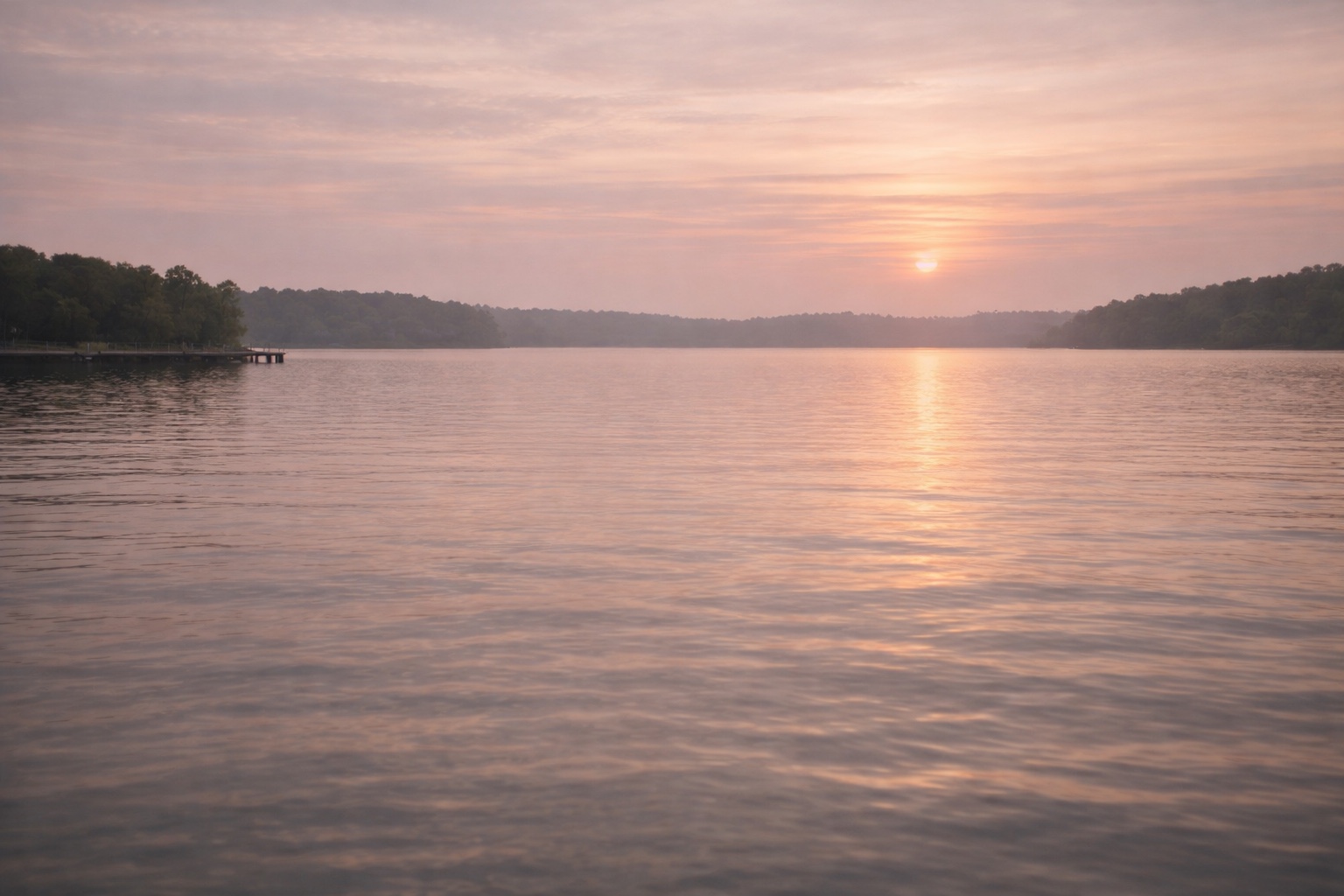 Calm water at sunset