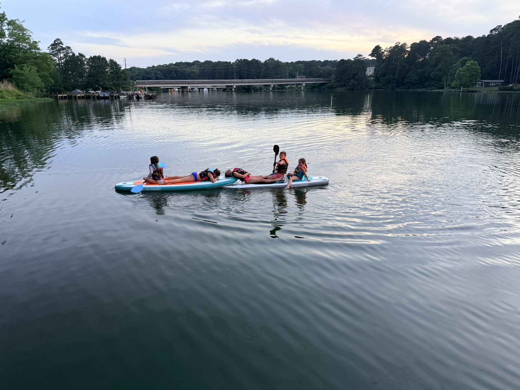 Paddleboarding on the lake